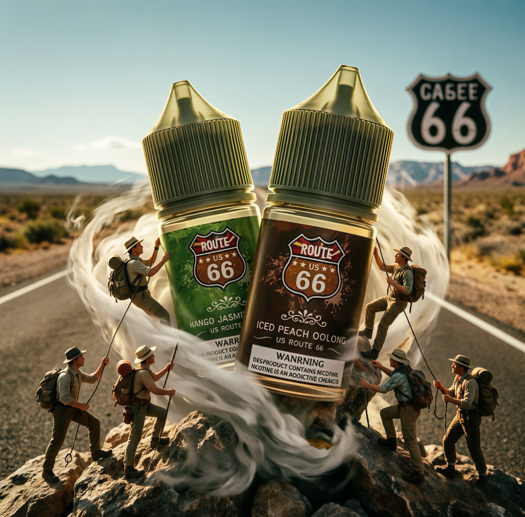 美國 ROUTE 66 公路系列煙油 40mg 高濃度丁鹽 美式醇厚菸草風味 老煙民專屬真菸替代口糧